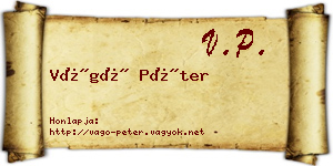 Vágó Péter névjegykártya