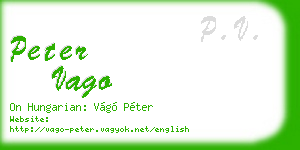 peter vago business card